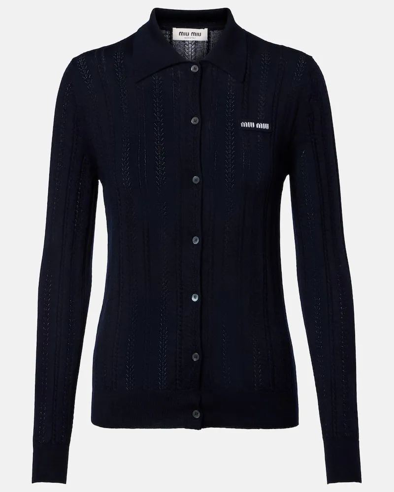 Miu Miu Cardigan aus Kaschmir Blau