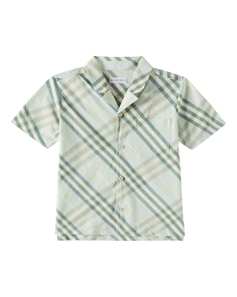 Burberry Hemd Burberry Check aus Baumwolle Grün