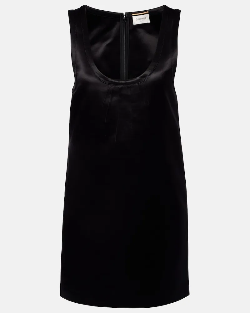 Saint Laurent Minikleid Cassandre aus Satin Schwarz