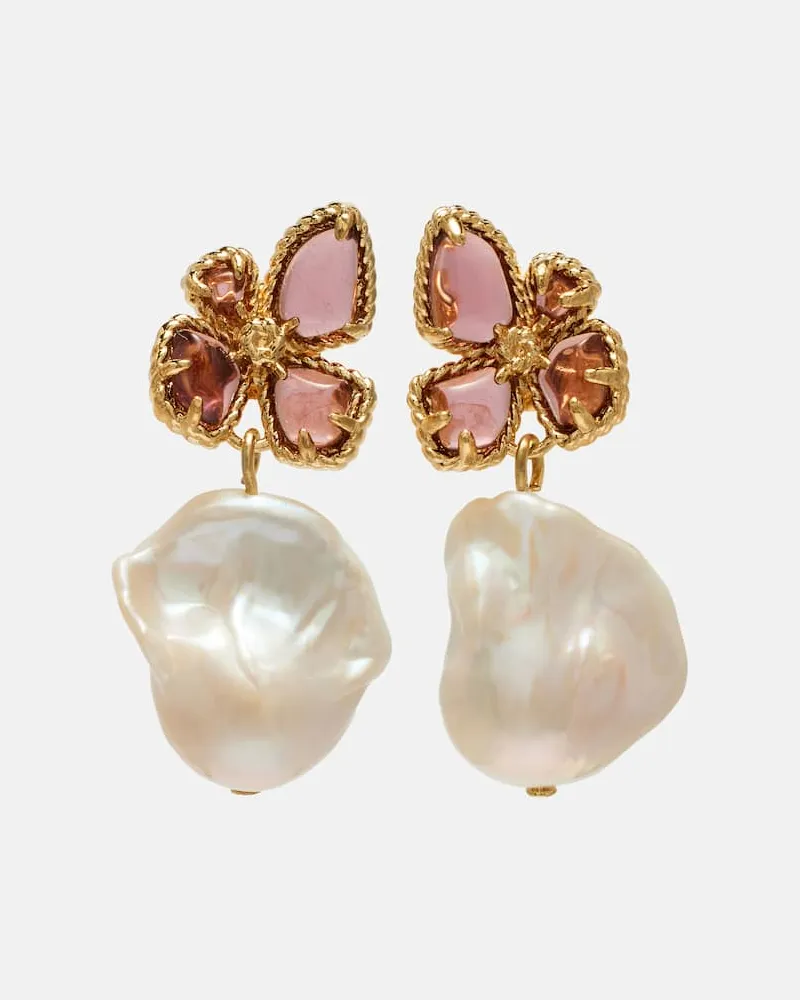 Zimmermann Ohrringe Bloom mit Perlen Gold