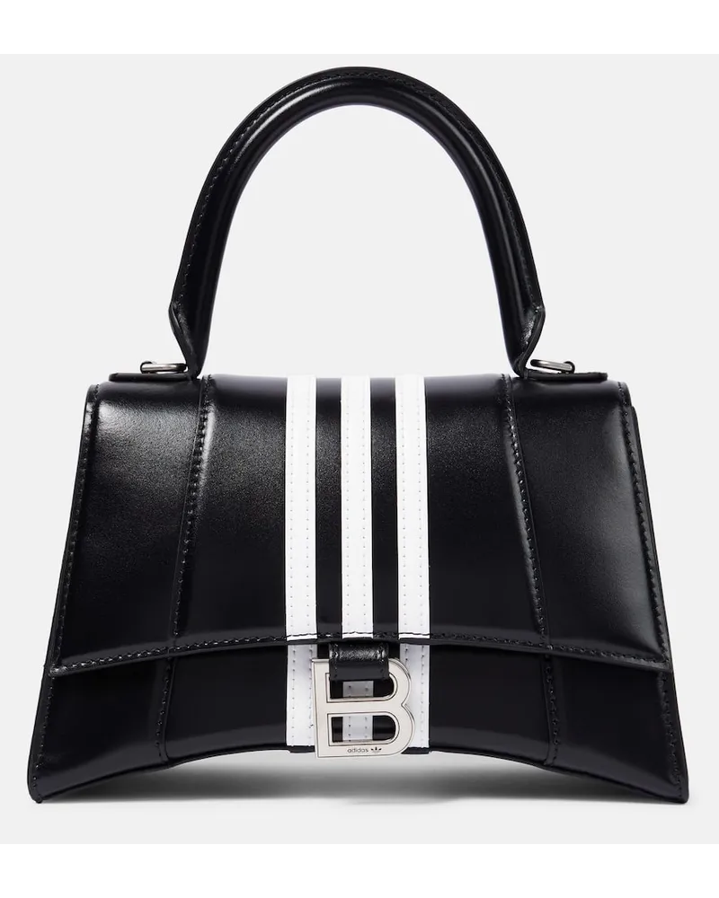 Balenciaga X Adidas Tote Hourglass Small aus Leder Schwarz