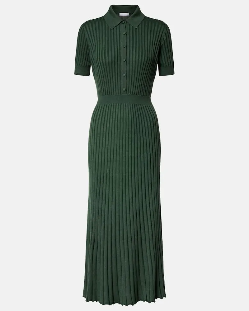Gabriela Hearst Midikleid Amor aus Kaschmir und Seide Grün