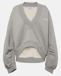 ATTICO Cropped-Sweatshirt aus Baumwolle Grau