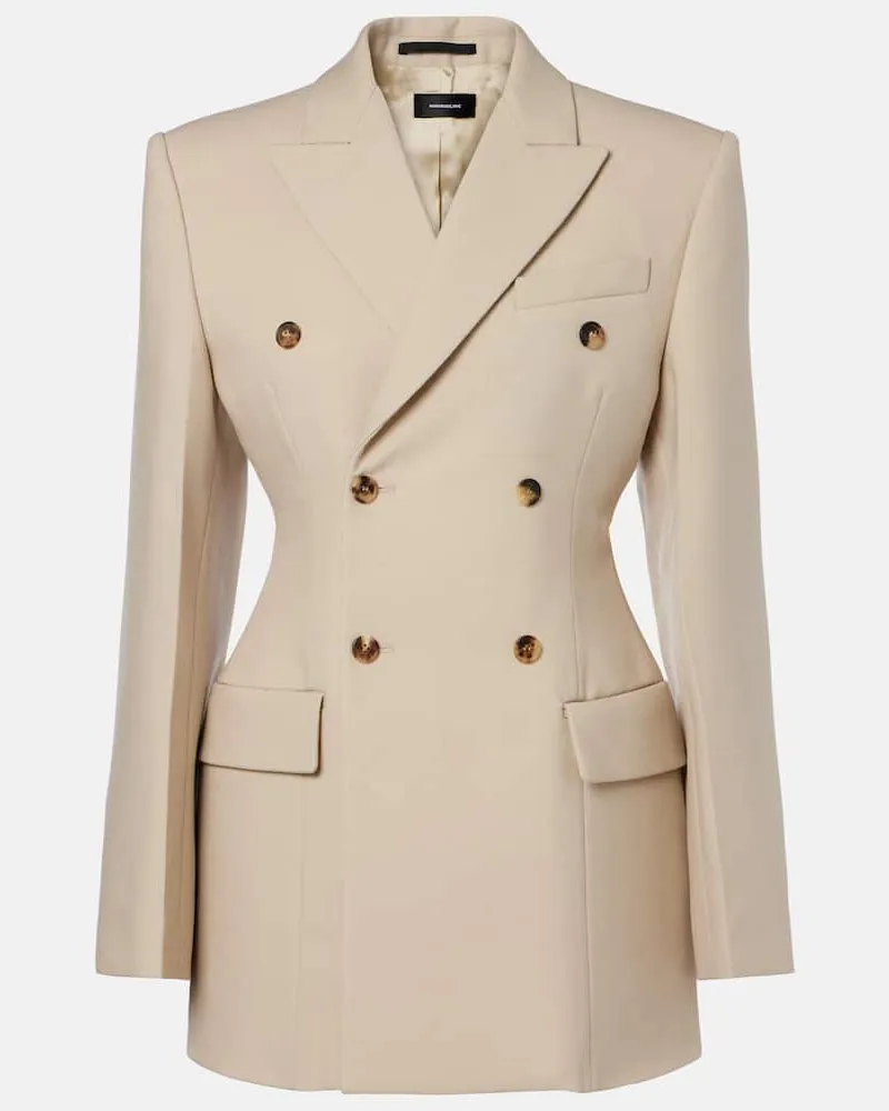 WARDROBE.NYC Blazer aus Wolle Beige