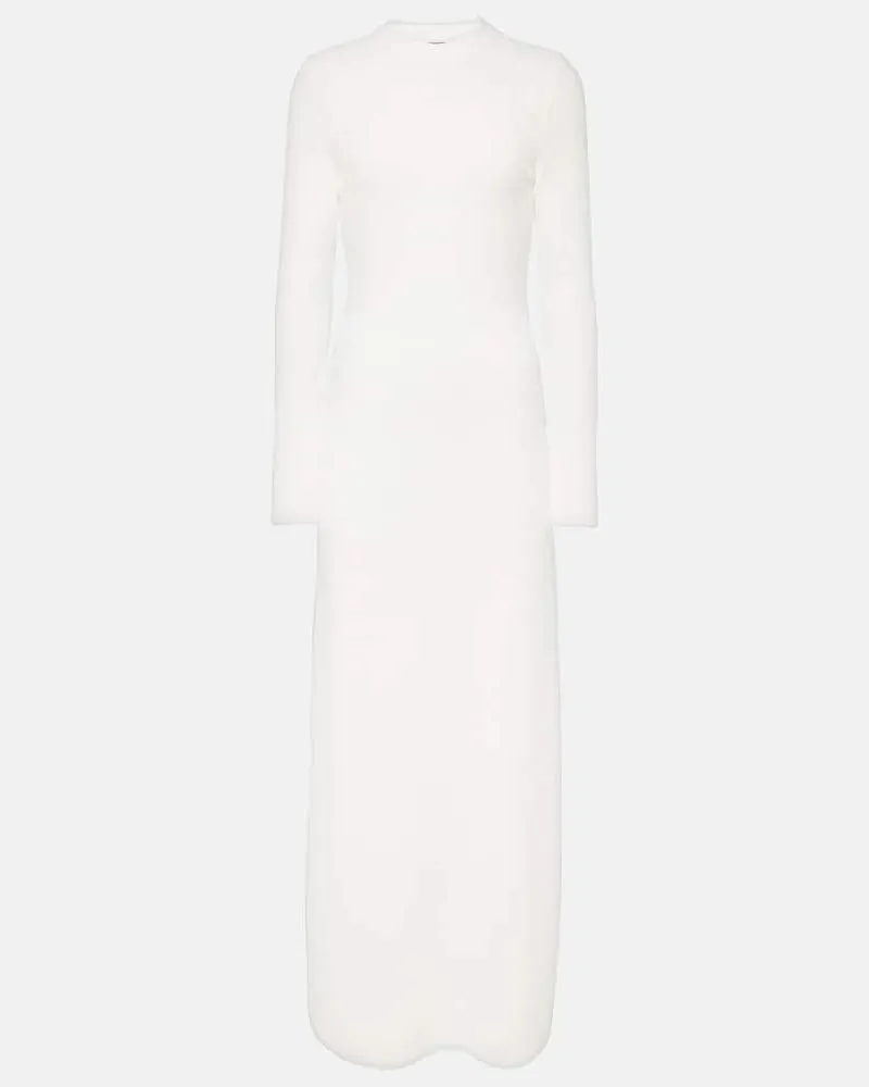 Proenza Schouler Maxikleid Lara aus Bouclé Weiß