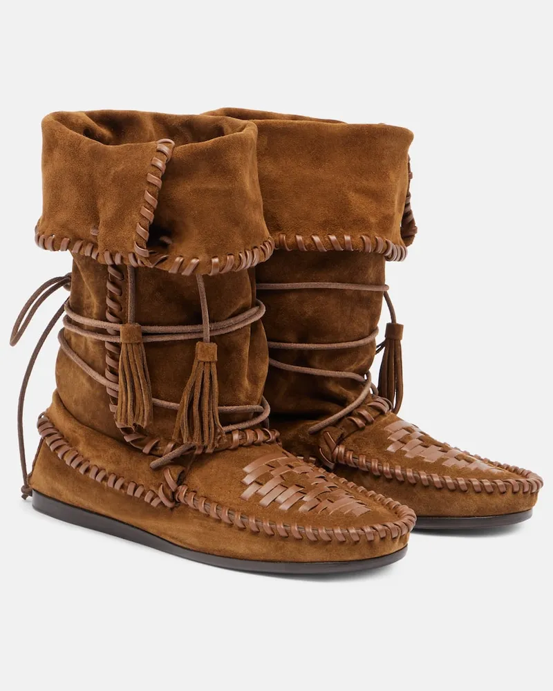Isabel Marant Ankle Boots Winki aus Veloursleder Braun