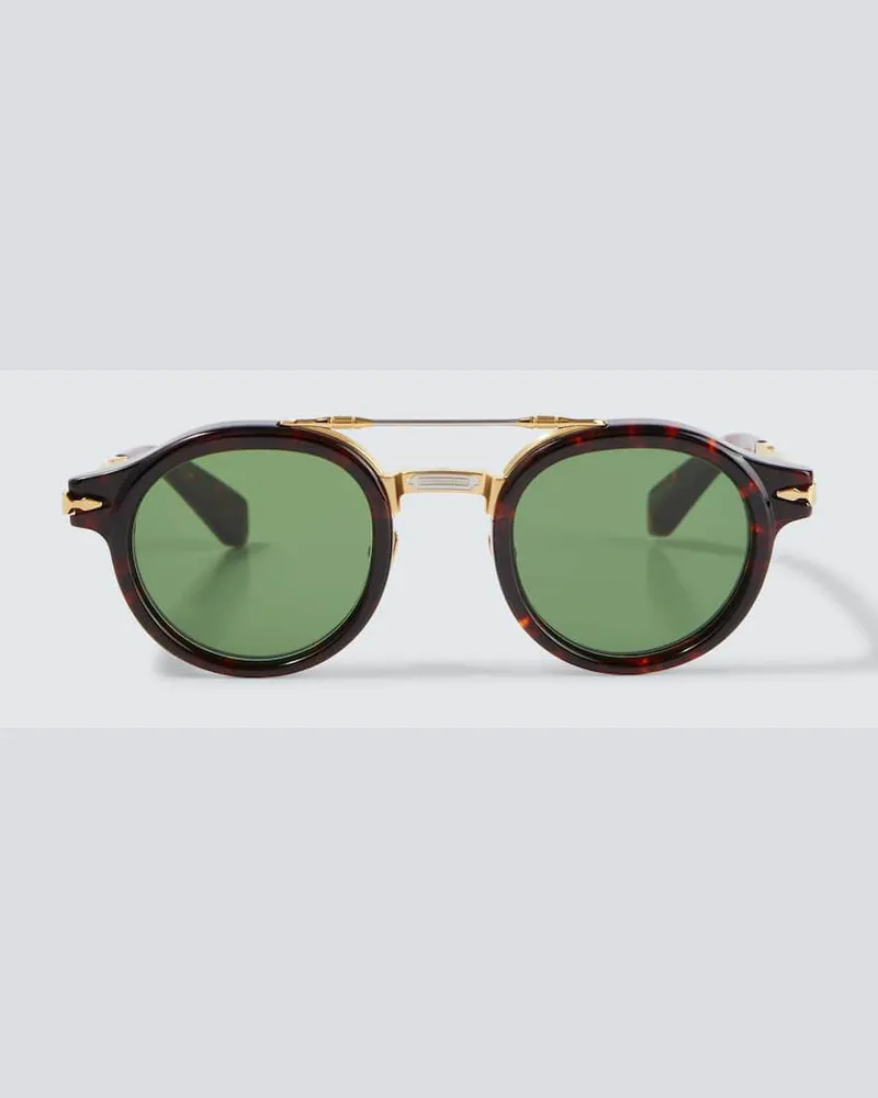 Jacques Marie Mage Runde Sonnenbrille Delage Braun