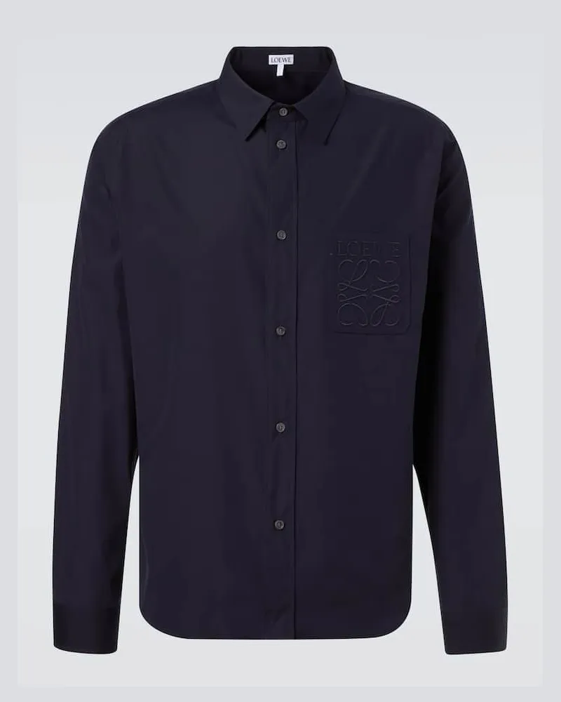 Loewe Hemd aus Baumwollpopeline Blau