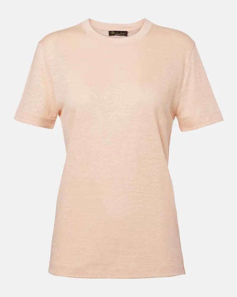 Loro Piana T-Shirt aus Leinen Orange