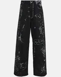 Balenciaga Mid-Rise Wide-Leg Jeans Schwarz