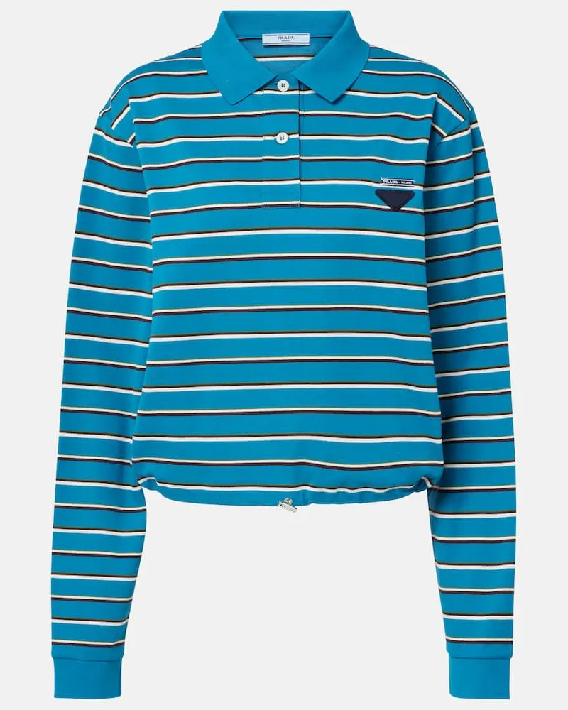 Prada Cropped-Hemd aus Baumwolle Blau