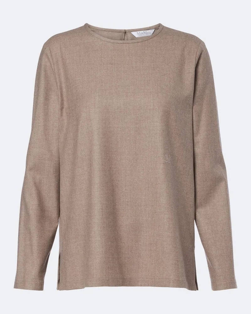 Max Mara Top aus einem Kaschmirgemisch Braun