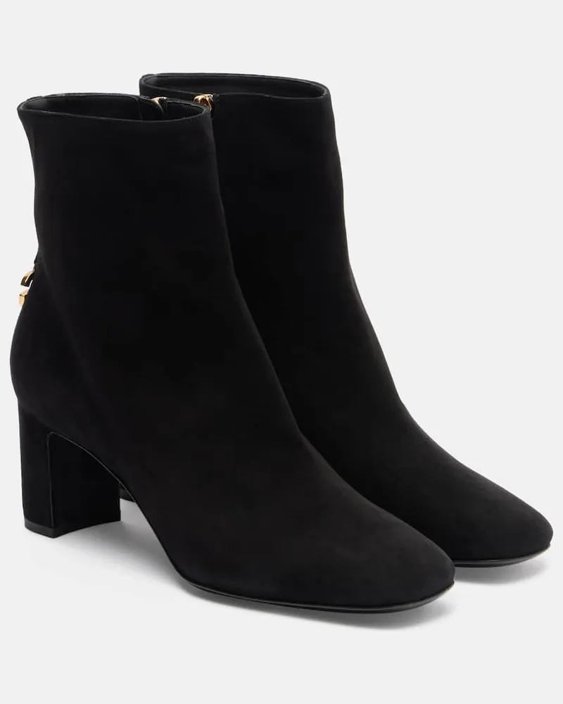 Dolce & Gabbana Ankle Boots DG aus Veloursleder Schwarz