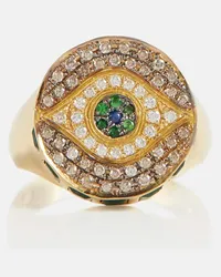 Ileana Makri Ring Dawn Candy aus 18kt Gelbgold mit Edelsteinen Multicolor