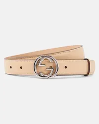 Gucci Guertel Interlocking G aus Leder Pink