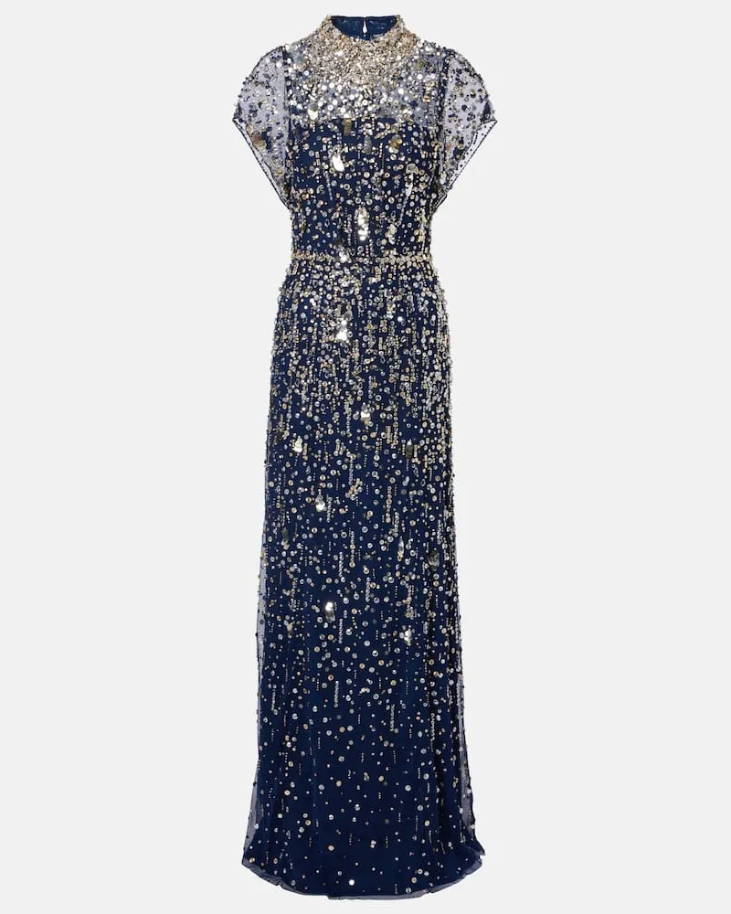 Jenny Packham Verzierte Robe Sylvie Blau