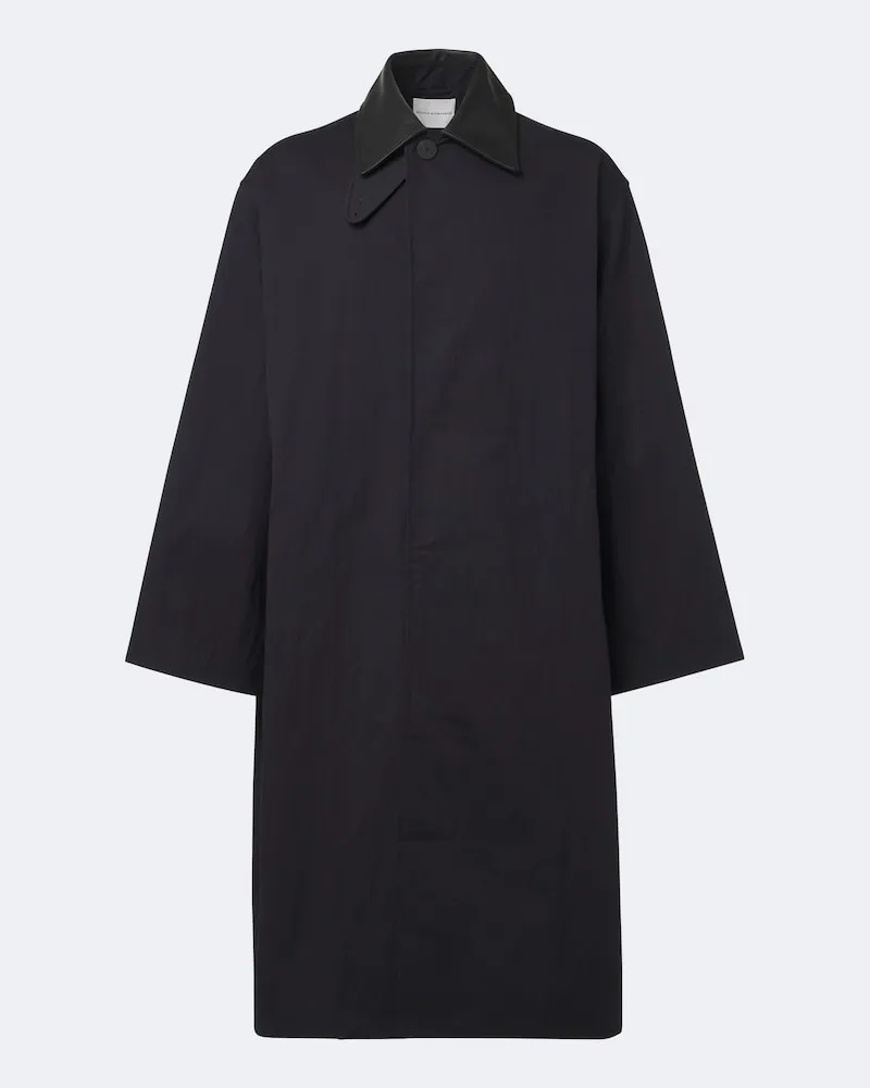 Studio Nicholson Trenchcoat Revere mit Leder Blau
