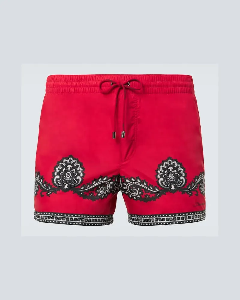 Dolce & Gabbana Bedruckte Badeshorts Rot