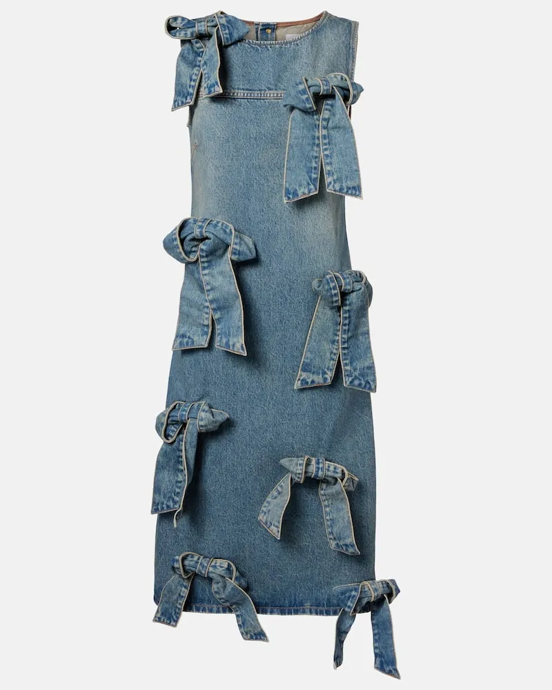 Ganni Midikleid aus Denim Blau