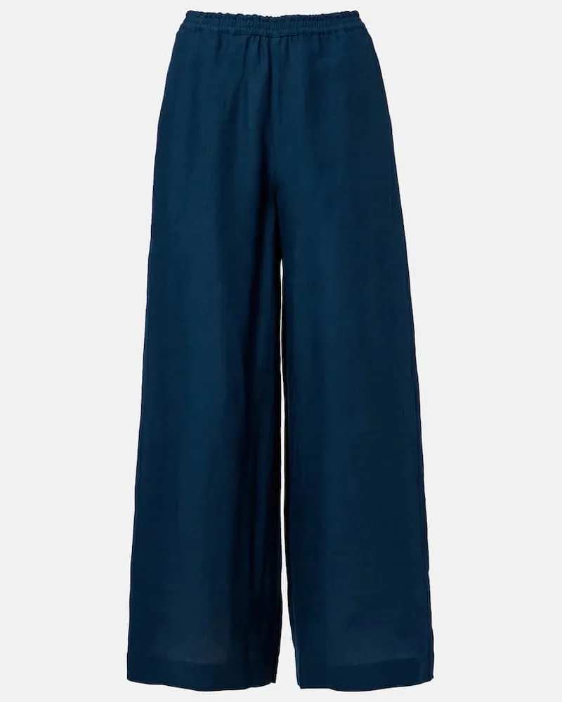 Eres Weite Hose Select aus Leinen Blau