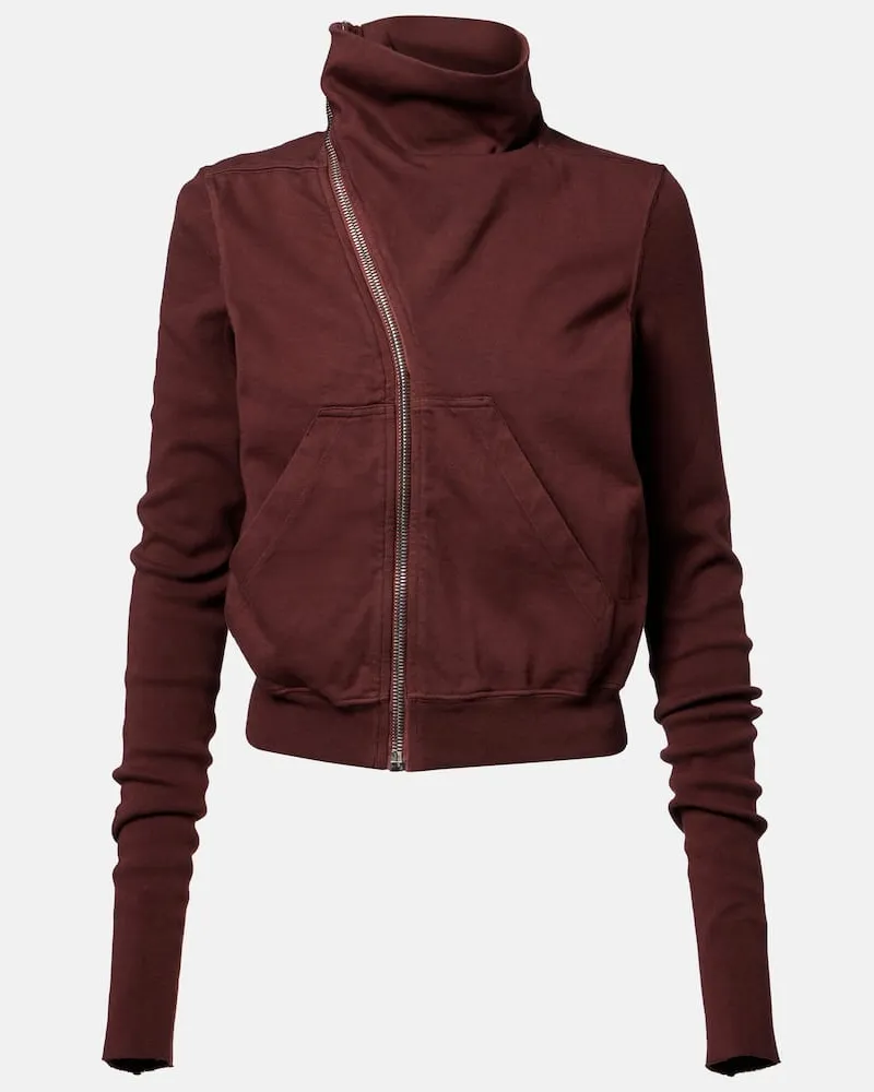 Rick Owens Jacke Mountain aus Baumwoll-Jersey Burgunderrot