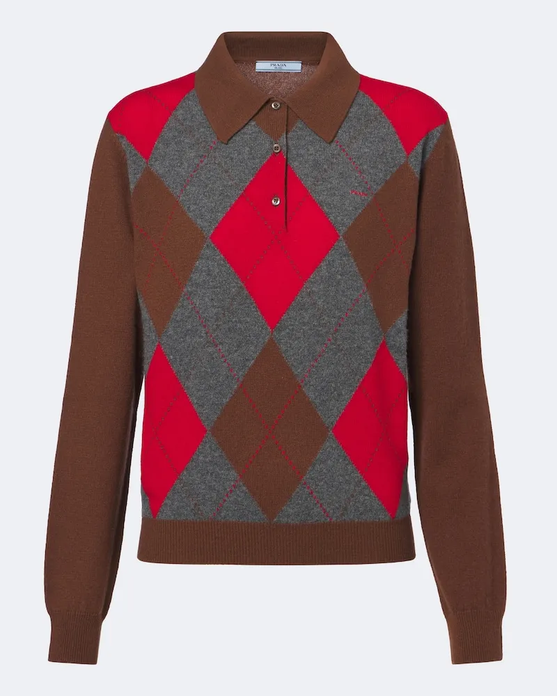 Prada Polopullover aus Kaschmir Multicolor