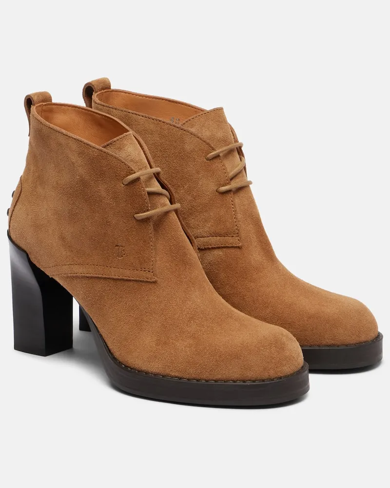 TOD'S Ankle Boots BH Bootie 80 aus Veloursleder Braun