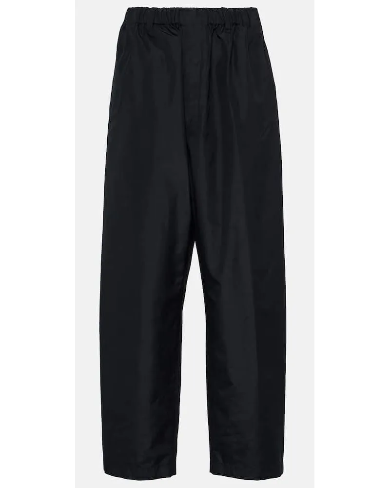 Christophe Lemaire High-Rise-Hose aus Seide Schwarz