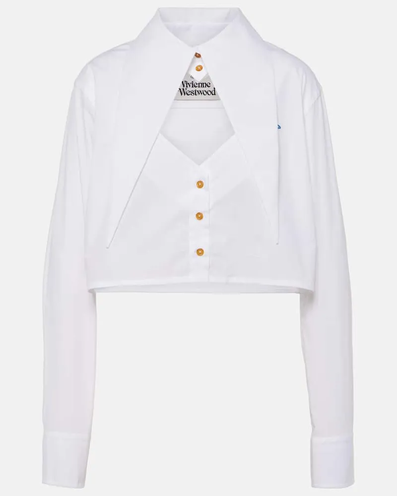 Vivienne Westwood Cropped-Hemd Cut-off Heart aus Baumwolle Weiß