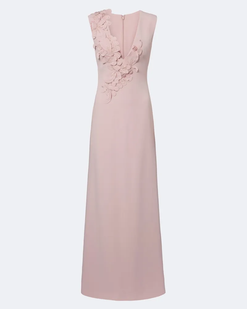 COSTARELLOS Verzierte Robe Jevi aus Crepe Rosa