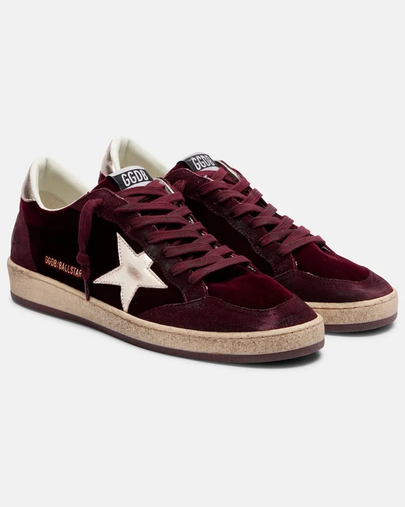 Golden Goose Sneakers Ball Star mit Samt Burgund