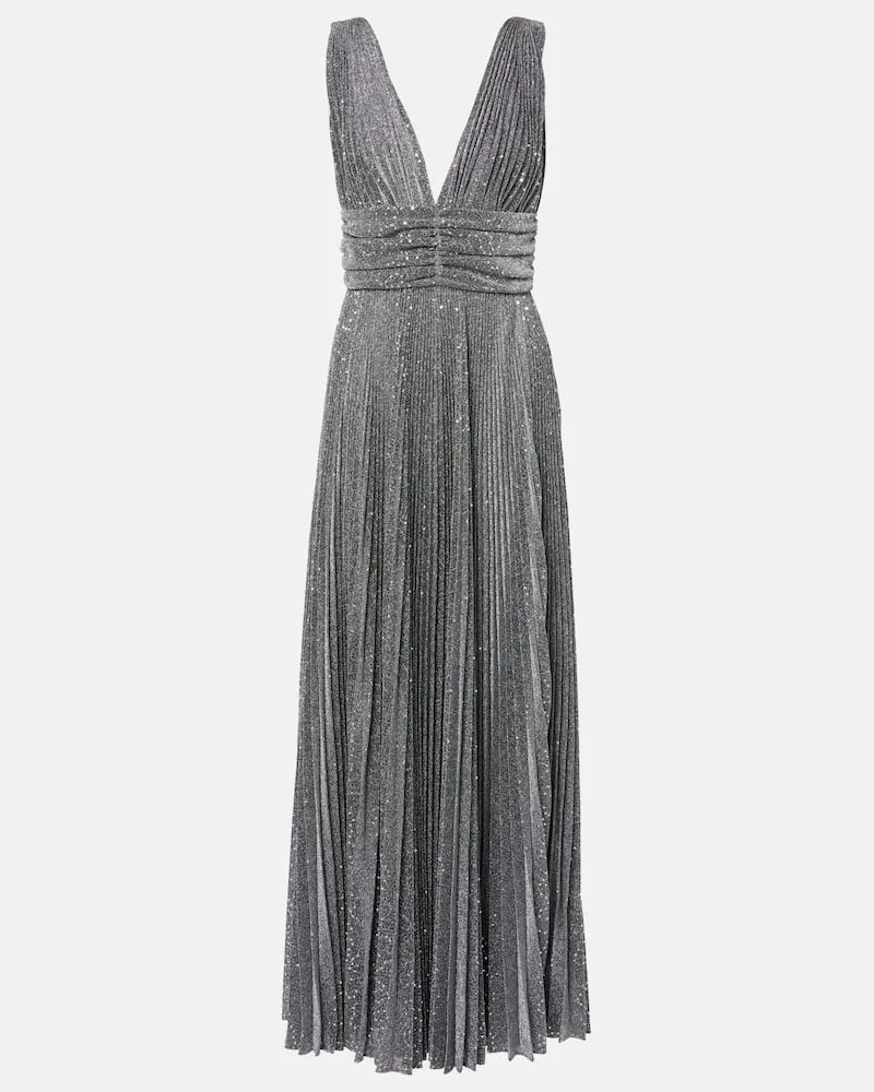 Dolce & Gabbana Cocktailkleid mit Pailletten Silber