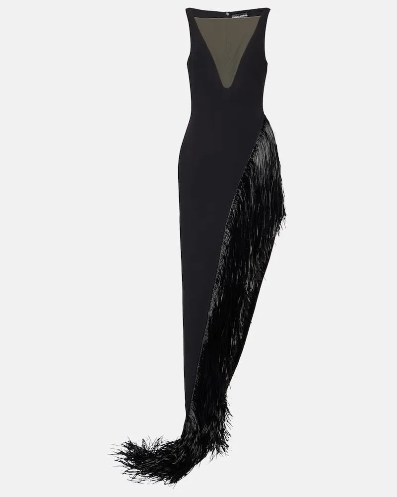David Koma Robe aus Cady Schwarz