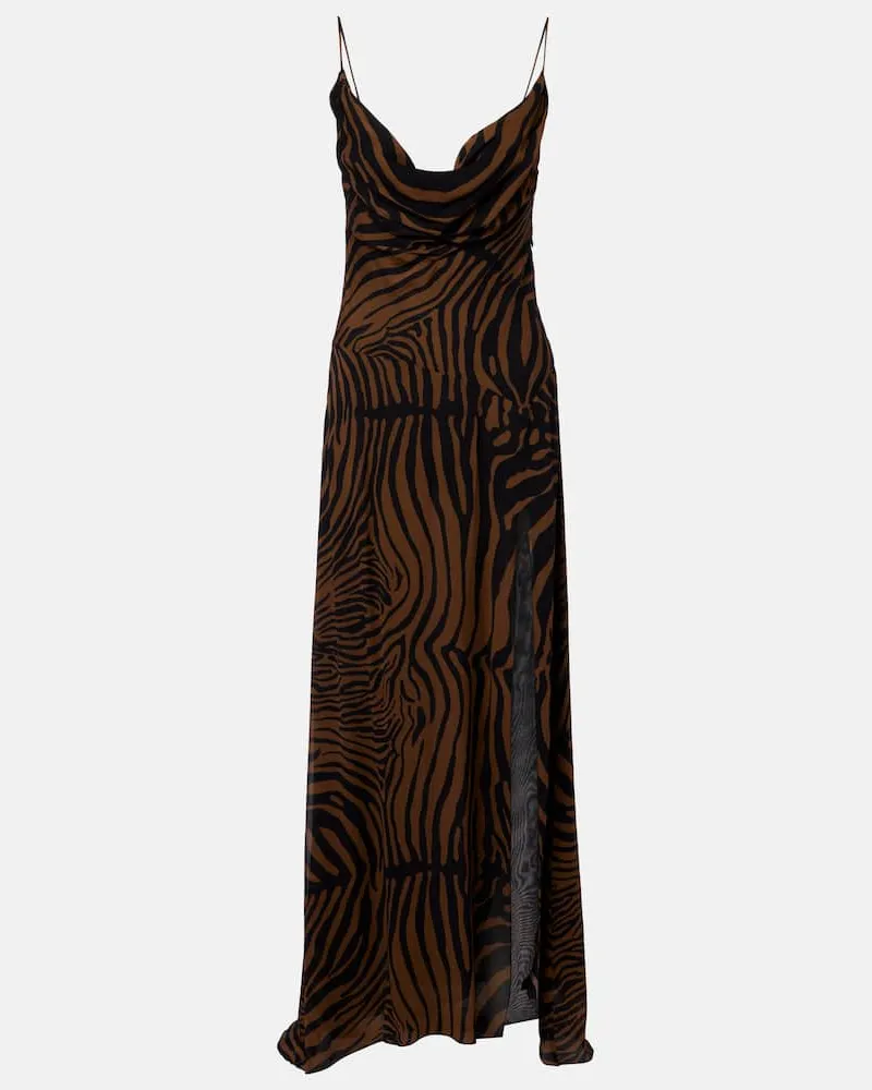 Blumarine Bedrucktes Maxikleid Braun