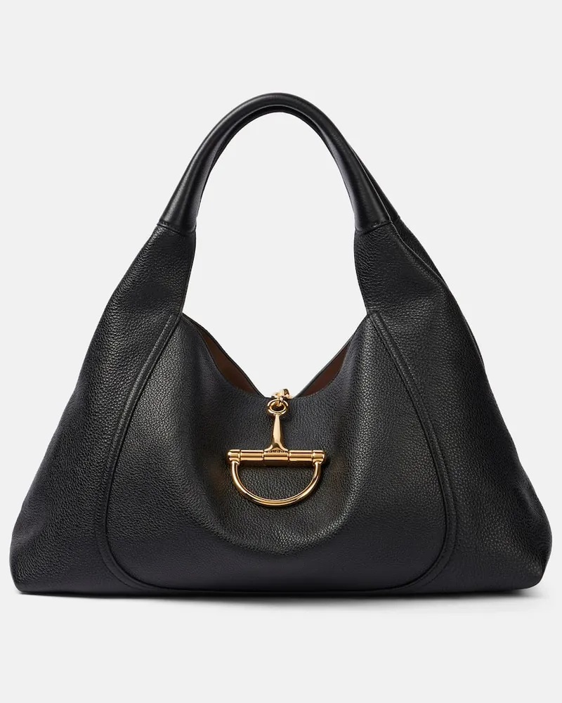 Gucci Schultertasche Gucci Softbit Maxi aus Leder Schwarz