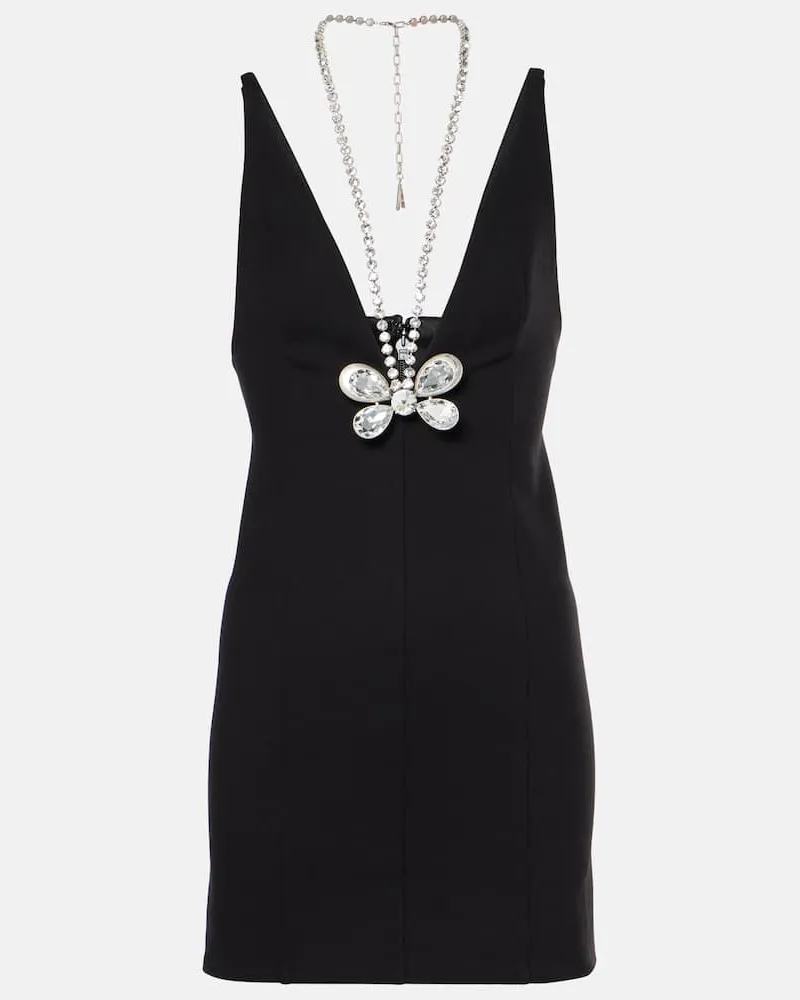 Area Verziertes Minikleid Schwarz