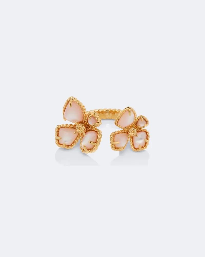 Zimmermann Ring Bloom Toi Et Moi mit Perlmutt, vergoldet Gold