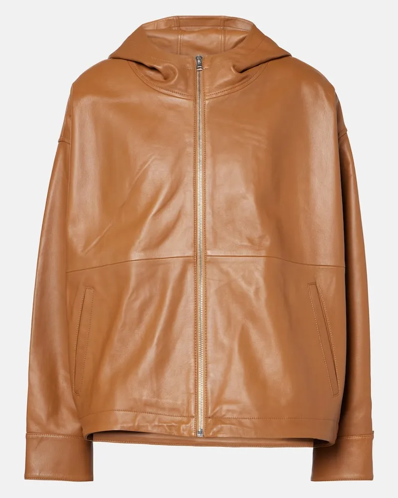 Yves Salomon Lederjacke Braun