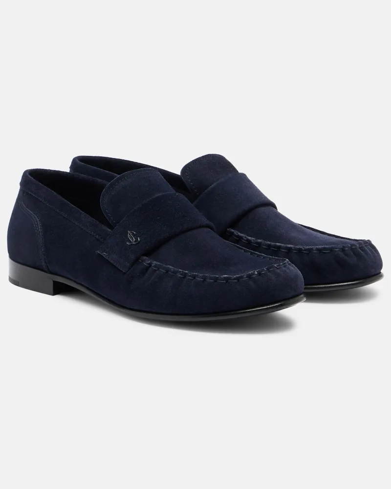 Jimmy Choo Loafers Ellis aus Veloursleder Blau