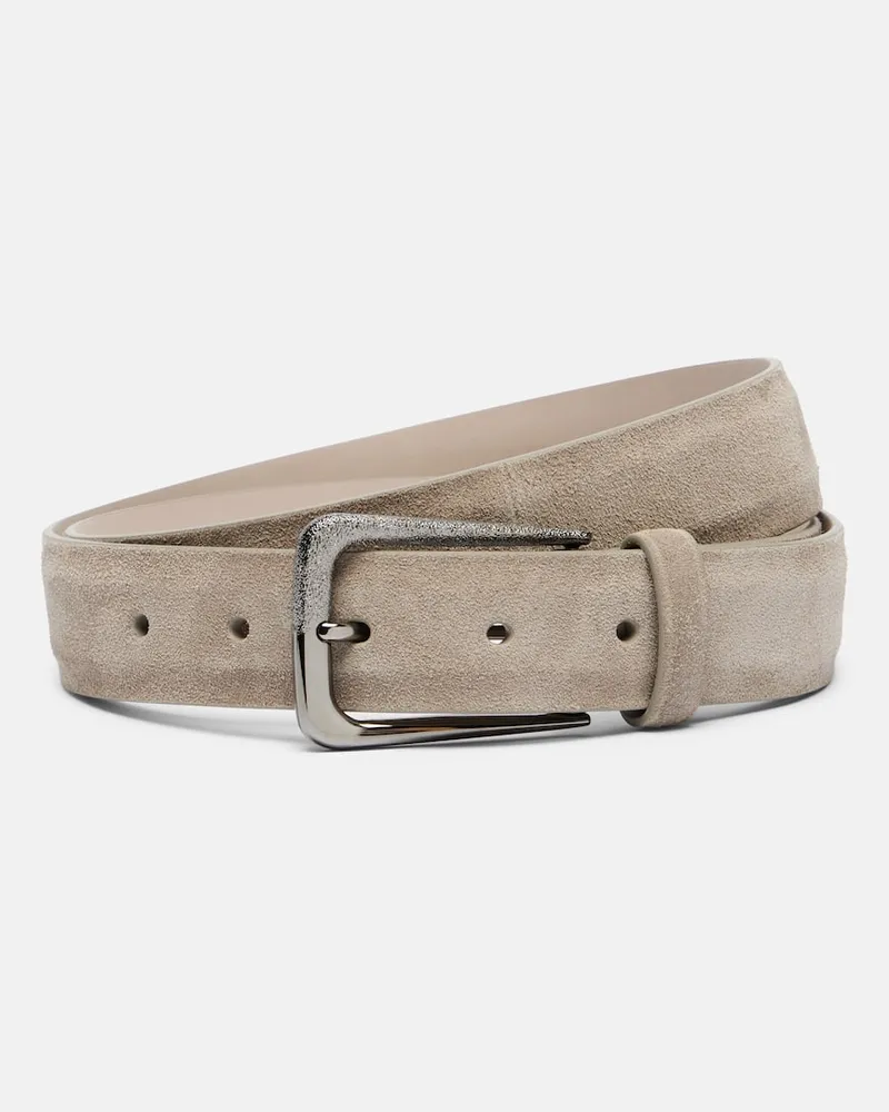 Brunello Cucinelli Gürtel aus Veloursleder Grau