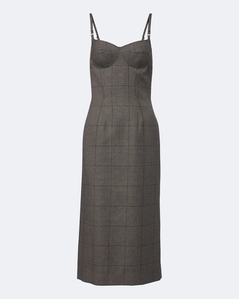 Thierry Mugler Midikleid aus Wolle Grau