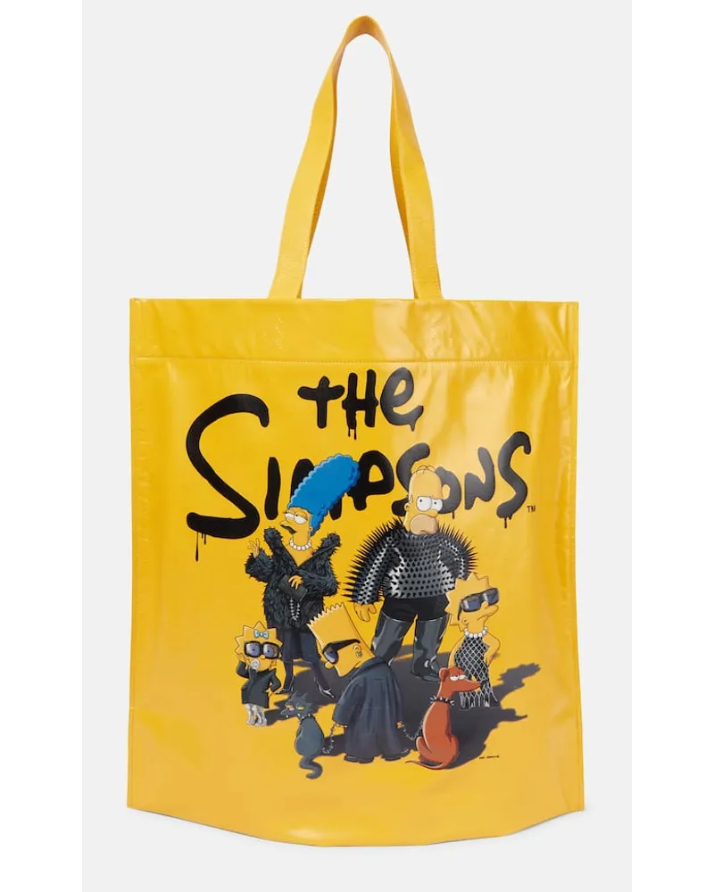 Balenciaga X The Simpsons TM & © 20th Television Tote Medium aus Leder Gelb