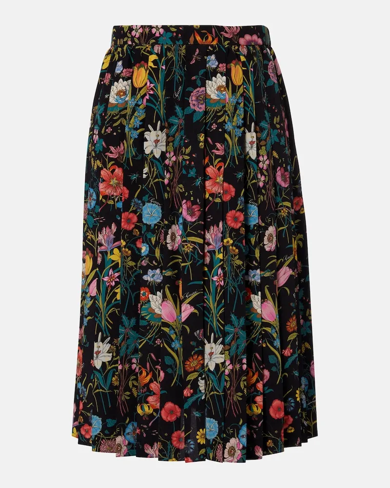 Gucci Midirock aus Seide Schwarz