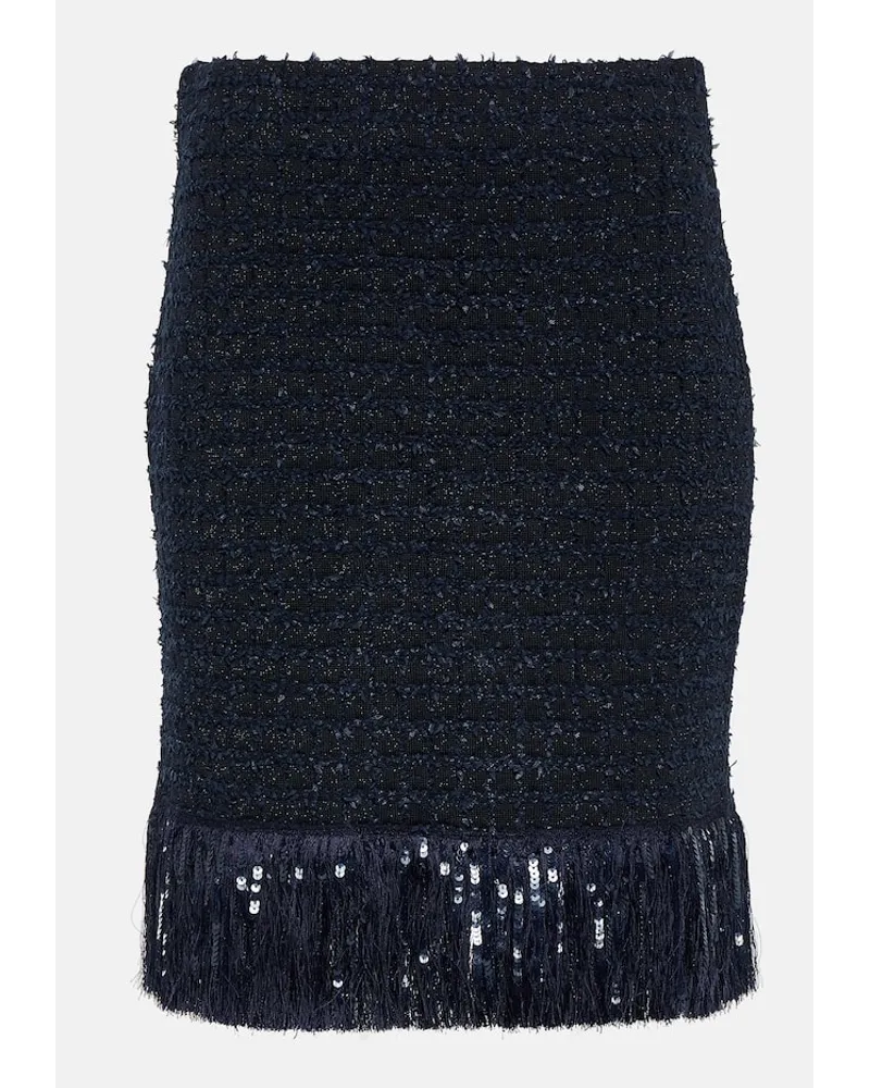 Oscar de la Renta Minirock aus Tweed Blau