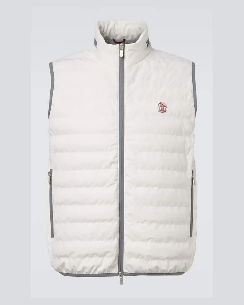 Brunello Cucinelli Daunenweste Weiß