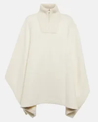 Loro Piana Poncho Britney aus Kaschmir und Seide Weiss