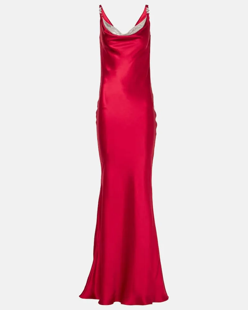 Versace Robe Medusa '95 aus Seidensatin Rot