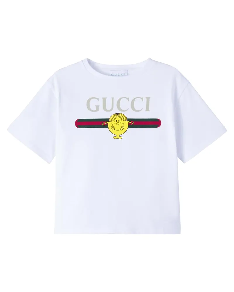 Gucci X Mr. Men Little Miss T-Shirt aus Baumwolle Weiß