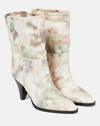 Isabel Marant Ankle Boots Rouxa aus Canvas Gruen