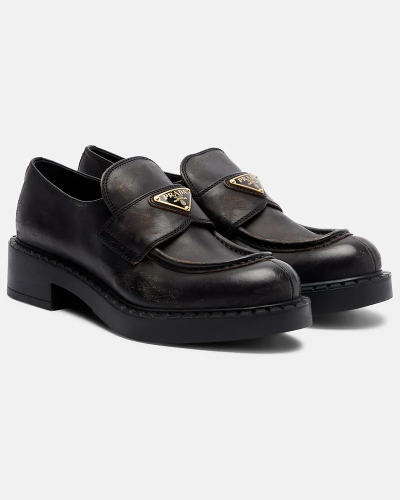 Prada Loafers aus Leder Schwarz